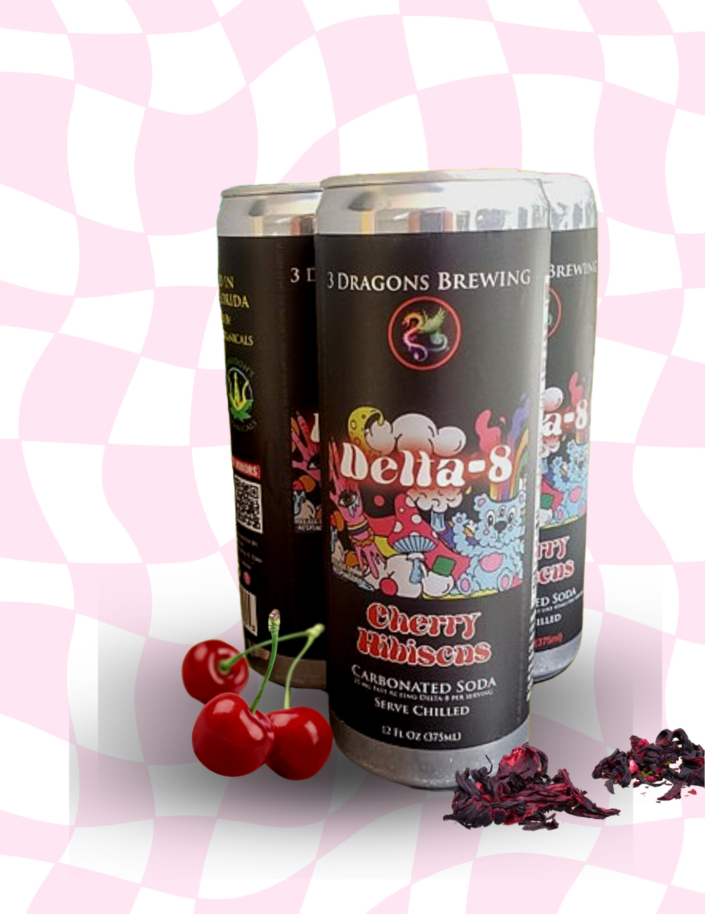 Δ8 SODA | Cherry Hibiscus - 25mg.